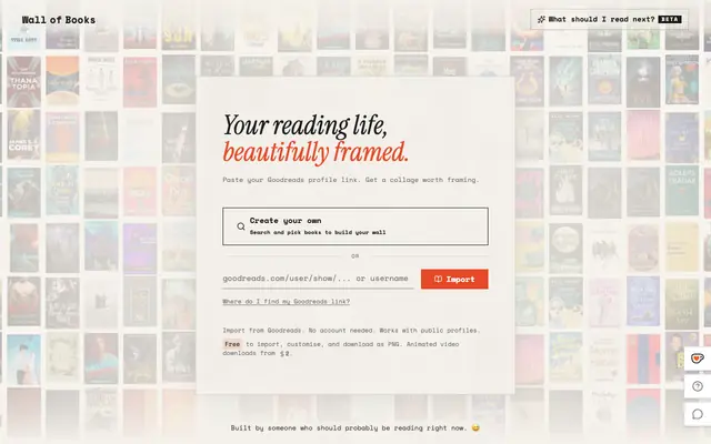 Screenshot of Wall of Books - Turn your bookshelf into art