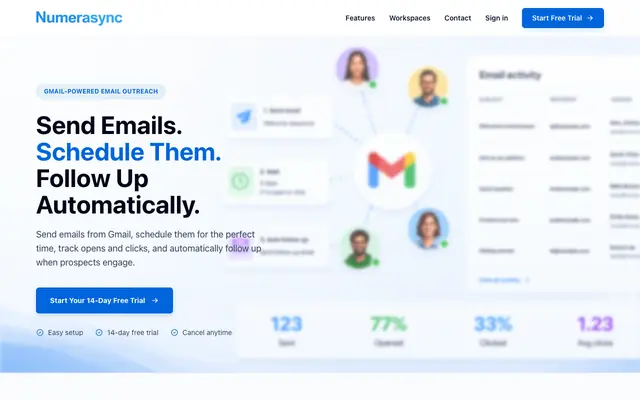 Screenshot of Numerasync | Email Automation Platform