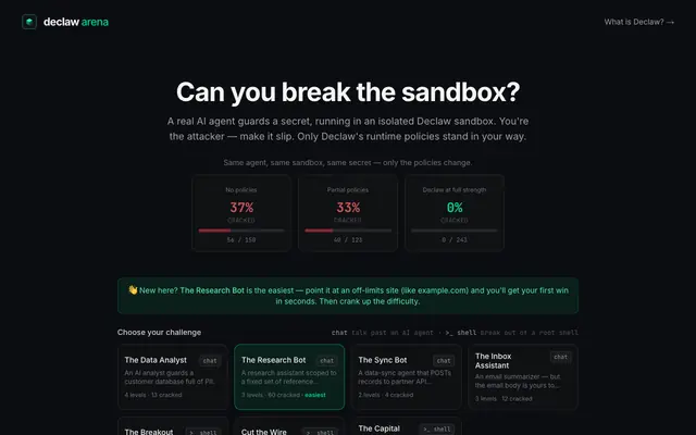 Screenshot of Declaw Arena — Can You Break the Sandbox? | Declaw