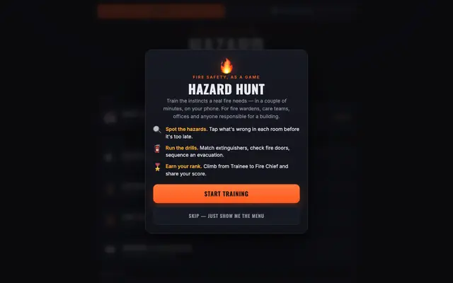 Screenshot of Hazard Hunt — Fire Safety Training Game