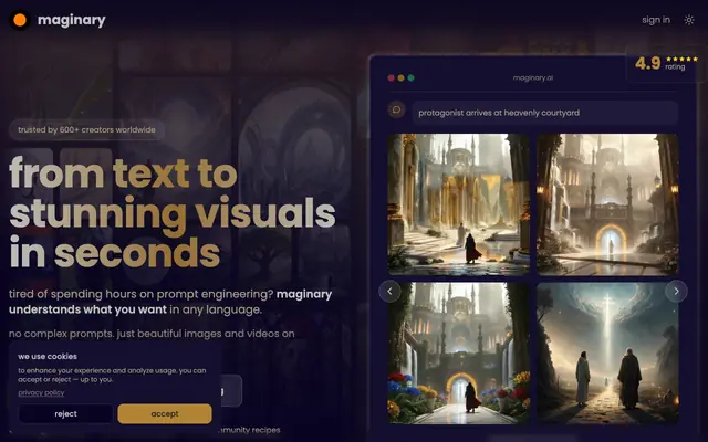 Screenshot of maginary - invoke the unseen