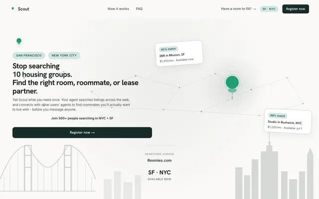 Screenshot of Scout — Find your roommate