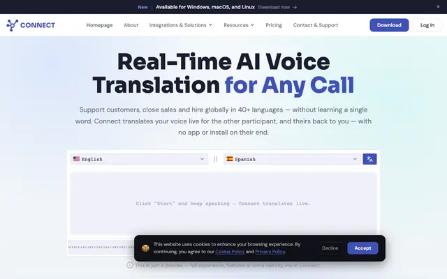 Screenshot of Connect | AI Voice Translator for Zoom & Real-Time Calls