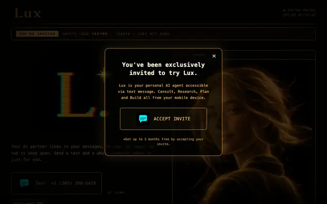 Screenshot of lux