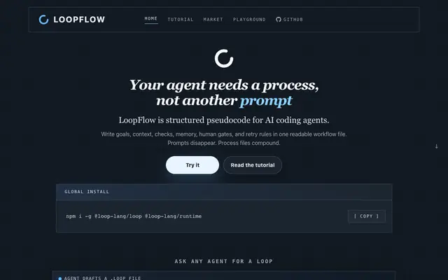Screenshot of LoopFlow — the tutorial