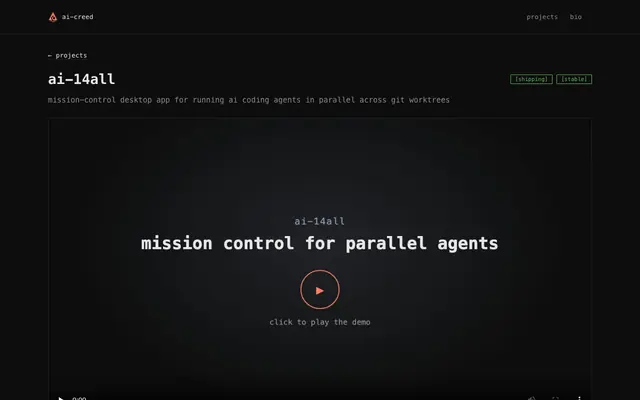 Screenshot of ai-14all — ai-creed