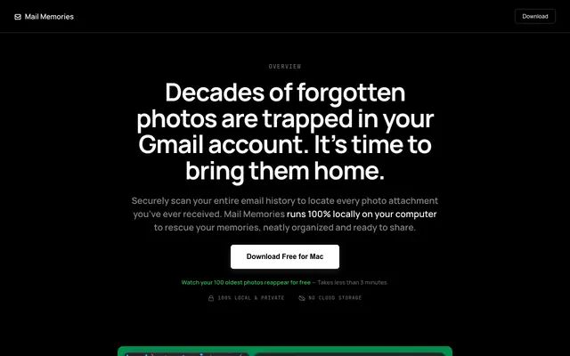 Screenshot of Mail Memories | Rescue Your Photos