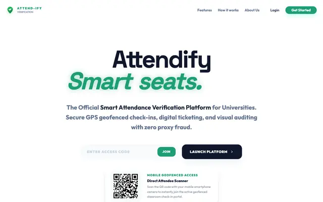 Screenshot of Attendify | Smart Attendance Verification Platform