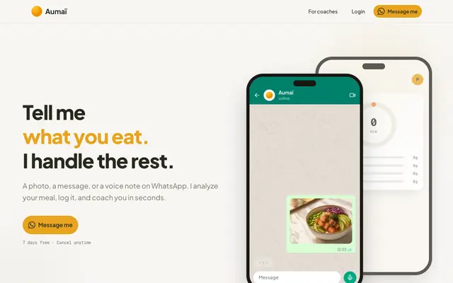 Screenshot of Aumaï — Your Health Coach | Nutrition & Fitness Tracking
