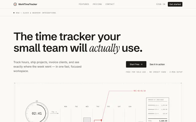 Screenshot of Time tracking that actually works | WorkTimeTracker