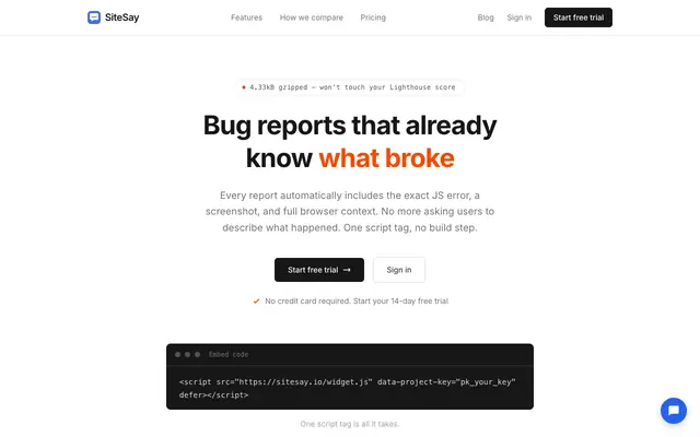 Screenshot of SiteSay - Feedback that actually helps