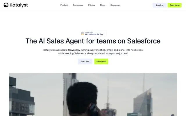 Screenshot of Katalyst AI | AI Sales Agent That Works your Salesforce Pipeline
