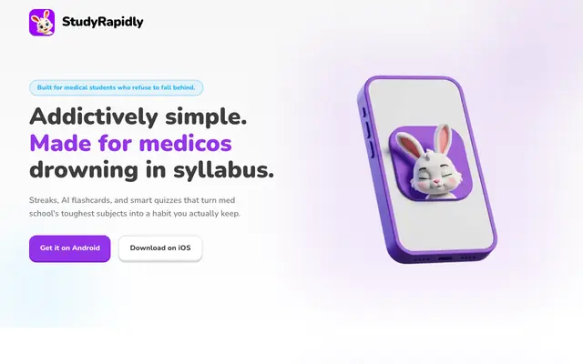 Screenshot of StudyRapidly: Made for Medical Students