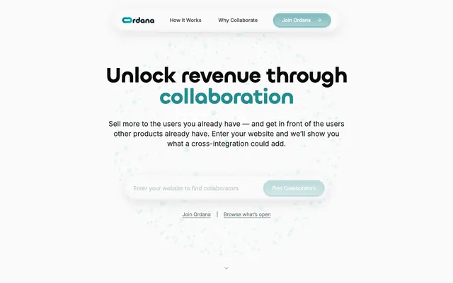 Screenshot of Startup Collaboration Platform with Revenue Share | Ordana