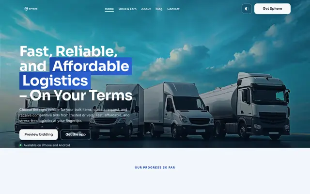 Screenshot of Sphere Logistics Tech