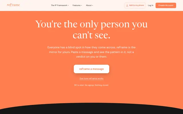Screenshot of Detect Toxic and Healthy Patterns in Texts | reFrame