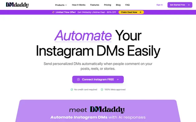 Screenshot of DMdaddy - Instagram DM automation