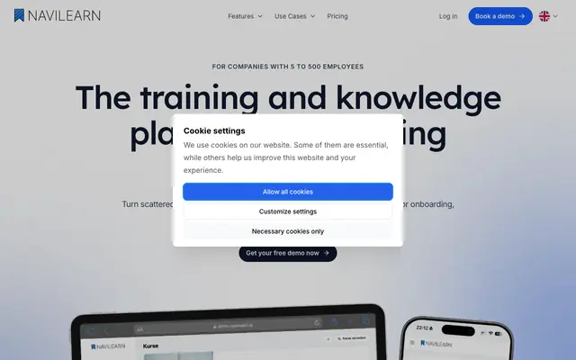 Screenshot of NaviLearn: Trainings- und Wissensplattform für Unternehmen