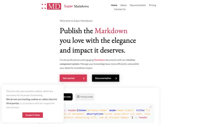 Screenshot of Markdown with style | Super Markdown