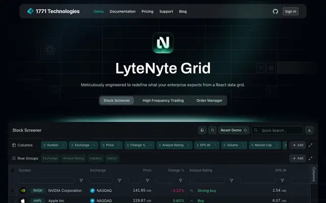 Screenshot of Demo | 1771 Technologies