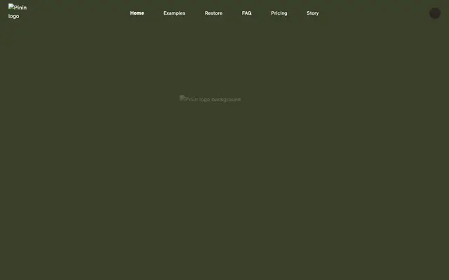 Screenshot of Pinin — restore, colorize, and enhance old photos with AI