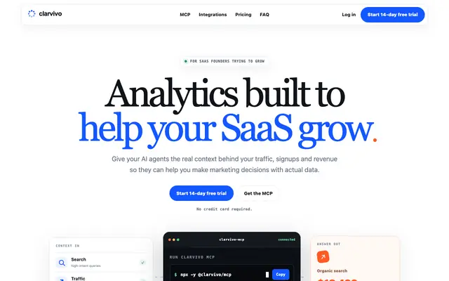 Screenshot of Clarvivo - AI-Powered Web Analytics