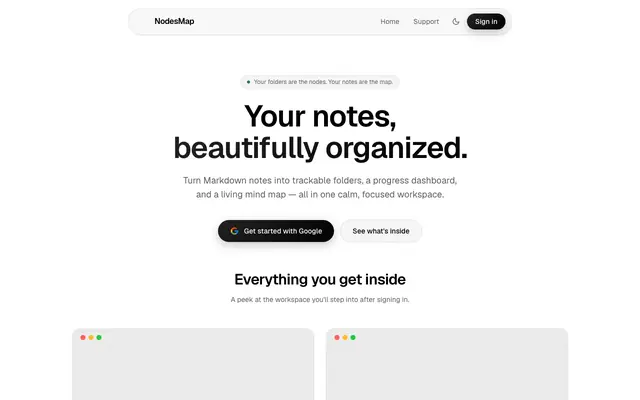 Screenshot of NodesMap — Markdown notes & progress tracker