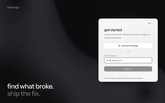 Screenshot of neatlogs