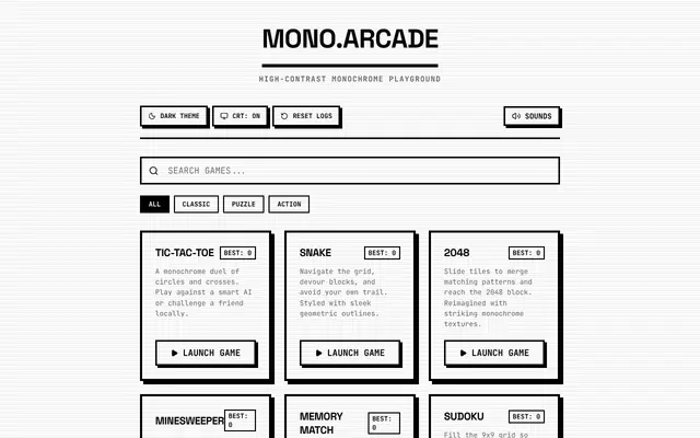 Screenshot of MONO.ARCADE