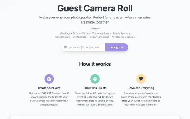 Screenshot of Guest Camera Roll