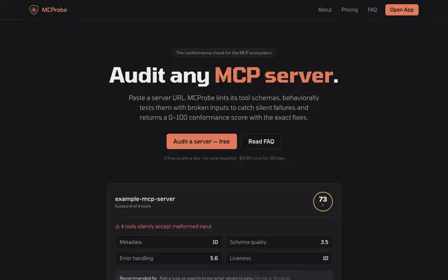 Screenshot of MCProbe