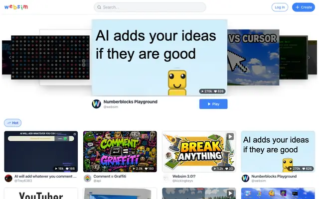 Screenshot of websim