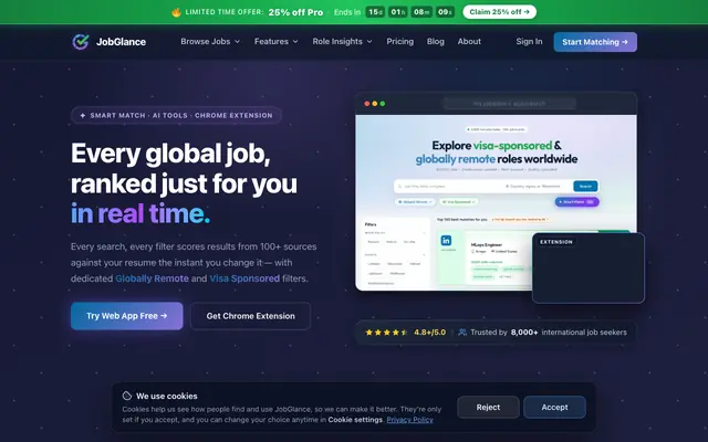 Screenshot of JobGlance