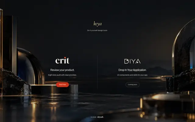 Screenshot of keya · A studio for thoughtful digital work