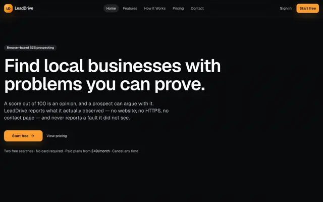 Screenshot of LeadDrive | B2B Prospecting & Lead Generation Software