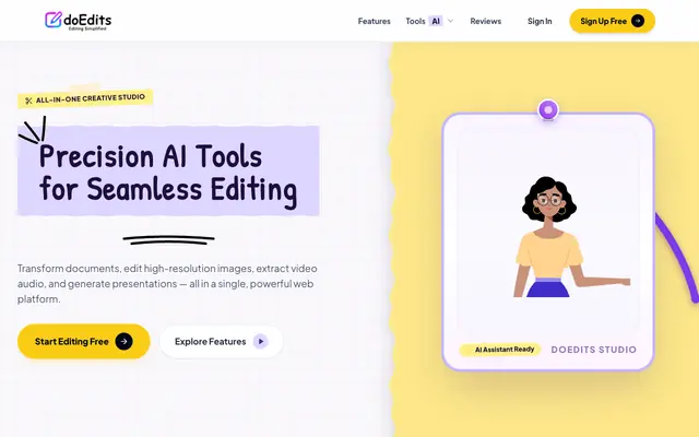 Screenshot of doEdits - Professional Creative Tools Online