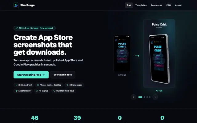Screenshot of ShotForge
