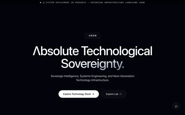 Screenshot of ΛROM | The Pinnacle of Absolute Technological Sovereignty