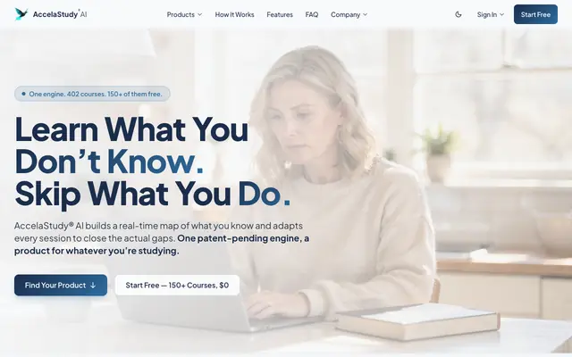 Screenshot of AccelaStudy® AI — Learn What You Don't Know. Skip What You Do.