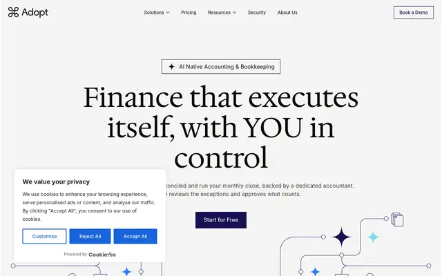 Screenshot of The AI Native Accounting & Bookkeeping software | Adopt AI