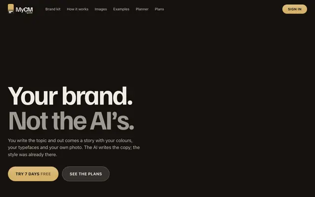 Screenshot of MyCM · historias on-brand