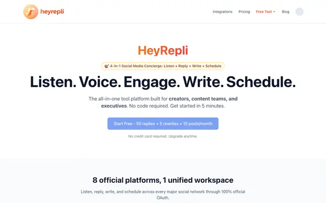 Screenshot of HeyRepli - Social Media Concierge for SMB
