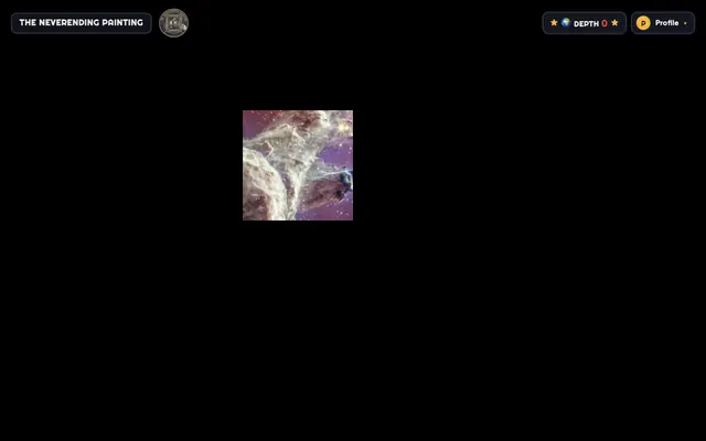Screenshot of The Neverending Painting — Infinite Zoom Collaborative AI Painting