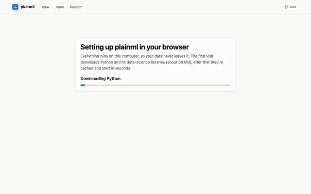 Screenshot of plainml