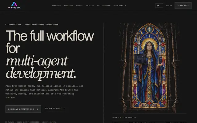 Screenshot of AuraPunk ADE — Agent Development Environment