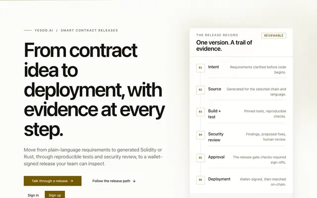 Screenshot of Yesod.ai