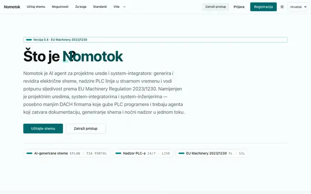 Screenshot of Što je Nomotok · Nomotok