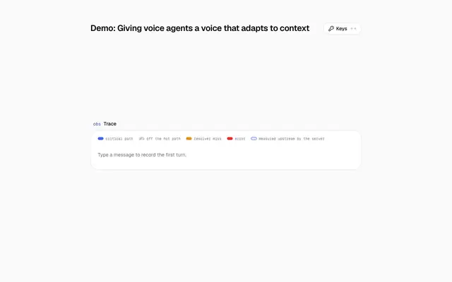 Screenshot of voice-design-demo: a voice that adapts to context