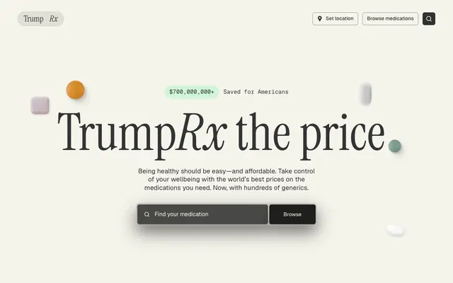 Screenshot of TrumpRx