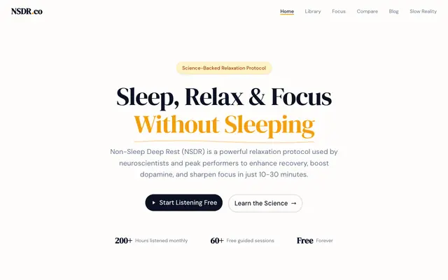 Screenshot of NSDR - Non-Sleep Deep Rest | Free Guided Sessions